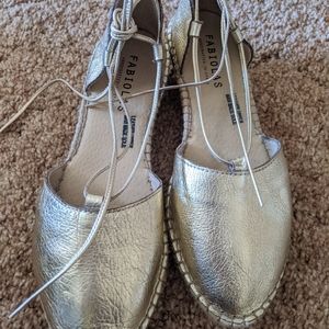 Gold espadrilles sandal